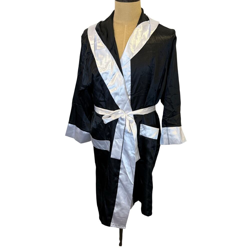 Costume Agent Boxer UFC Fighter  Robe Black White